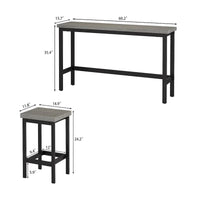 Ensemble de table à manger extra-longue avec 3 tabourets pub