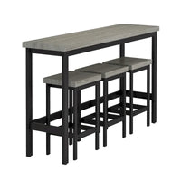 Ensemble de table à manger extra-longue avec 3 tabourets pub