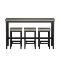 Ensemble de table à manger extra-longue avec 3 tabourets pub