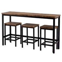 Ensemble de table à manger extra-longue avec 3 tabourets pub