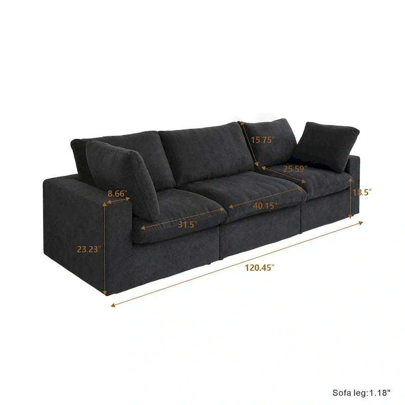 Canapé sectionnel modulable convertible moderne pour salon