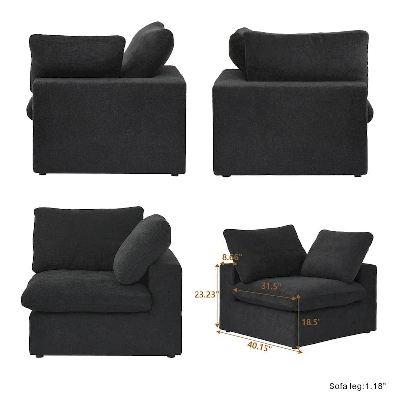 Canapé sectionnel modulable convertible moderne pour salon
