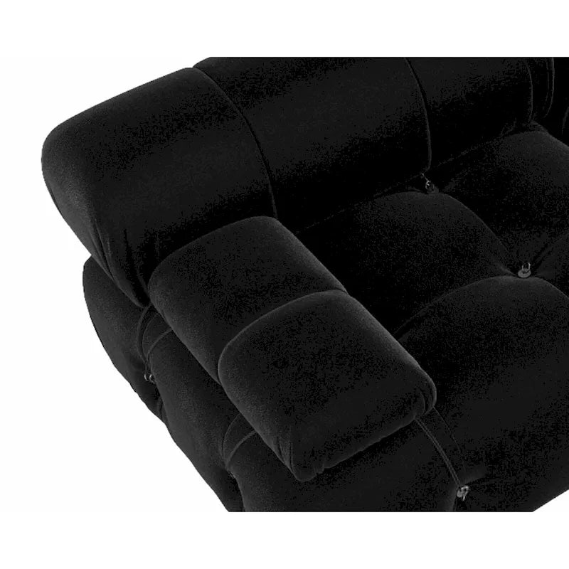 Canapé Sectionnel Modulable à Libre Combinaison en Velours Noir