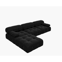 Canapé Sectionnel Modulable à Libre Combinaison en Velours Noir