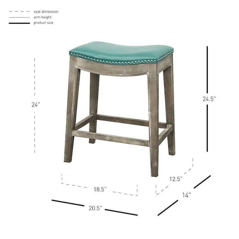 Tabouret de comptoir Elmo en cuir reconstitué à assise selle