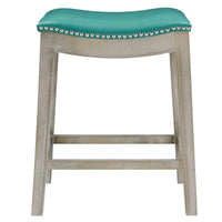 Tabouret de comptoir Elmo en cuir reconstitué à assise selle
