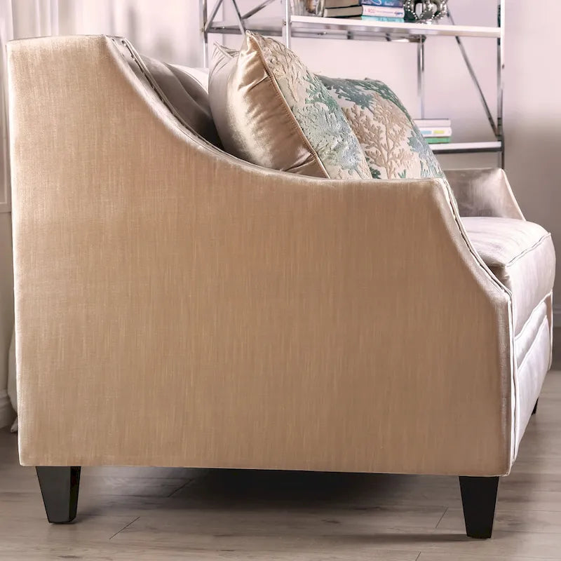 Ensemble Salon 2 Pièces Vynn Transitionnel en Chenille à Accoudoirs Inclinés par Furniture of America