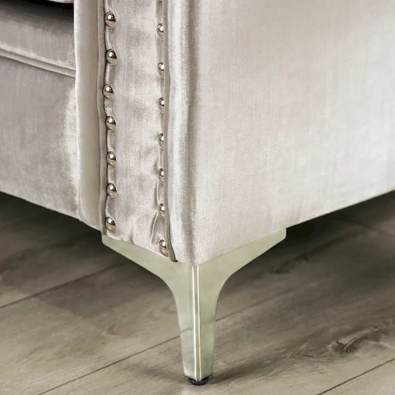 Ensemble Salon 2 Pièces Vynn Transitionnel en Chenille à Accoudoirs Inclinés par Furniture of America