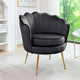 Fauteuil rond Cavett 28.3 large en velours avec pieds en métal doré