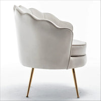 Fauteuil rond Cavett 28.3 large en velours avec pieds en métal doré