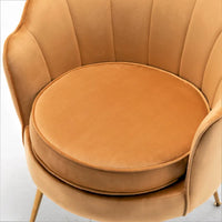 Fauteuil rond Cavett 28.3 large en velours avec pieds en métal doré