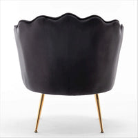 Fauteuil rond Cavett 28.3 large en velours avec pieds en métal doré