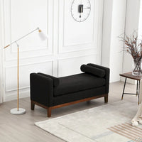 Banc élégant rembourré,avec pieds en bois