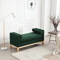 Banc élégant rembourré,avec pieds en bois