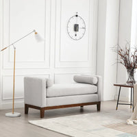 Banc élégant rembourré,avec pieds en bois