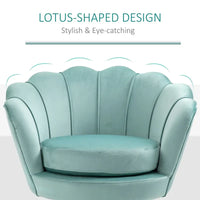 HOMCOM Fauteuil d'appoint élégant en velours/Fauteuil de club avec pieds en métal doré pour salon - 29,5 x 24,75 x 28,75