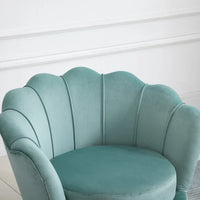 HOMCOM Fauteuil d'appoint élégant en velours/Fauteuil de club avec pieds en métal doré pour salon - 29,5 x 24,75 x 28,75