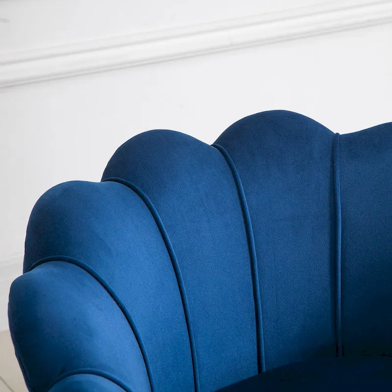 HOMCOM Fauteuil d'appoint élégant en velours/Fauteuil de club avec pieds en métal doré pour salon - 29,5 x 24,75 x 28,75
