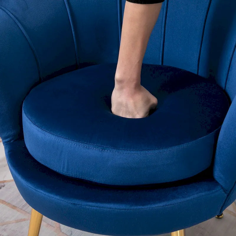 HOMCOM Fauteuil d'appoint élégant en velours/Fauteuil de club avec pieds en métal doré pour salon - 29,5 x 24,75 x 28,75