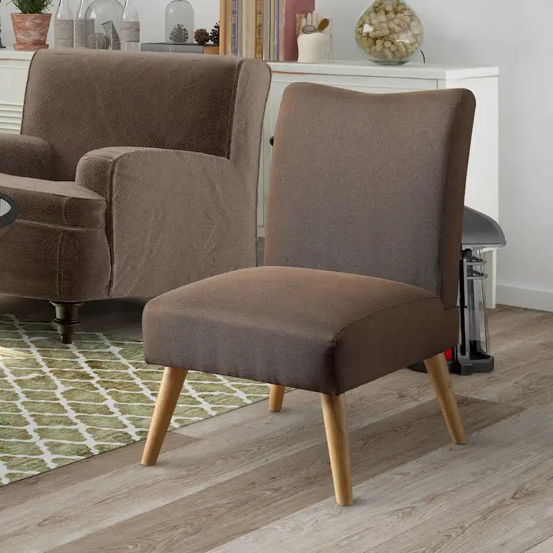 Fauteuil d'appoint rembourré en tissu Pind Mid-Century Modern par Furniture of America