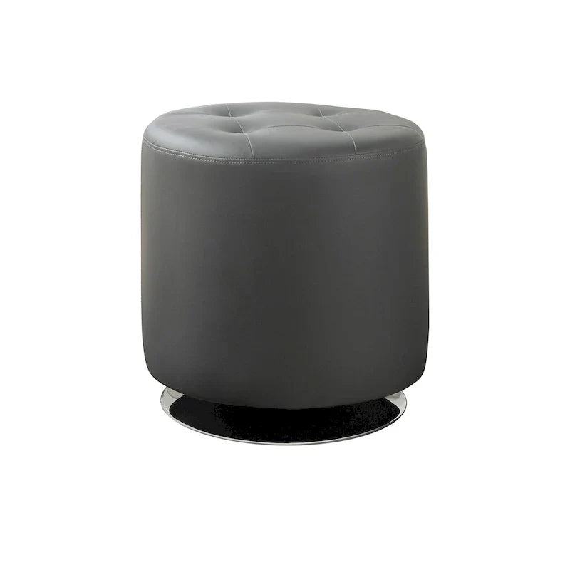 Pouf rond en similicuir