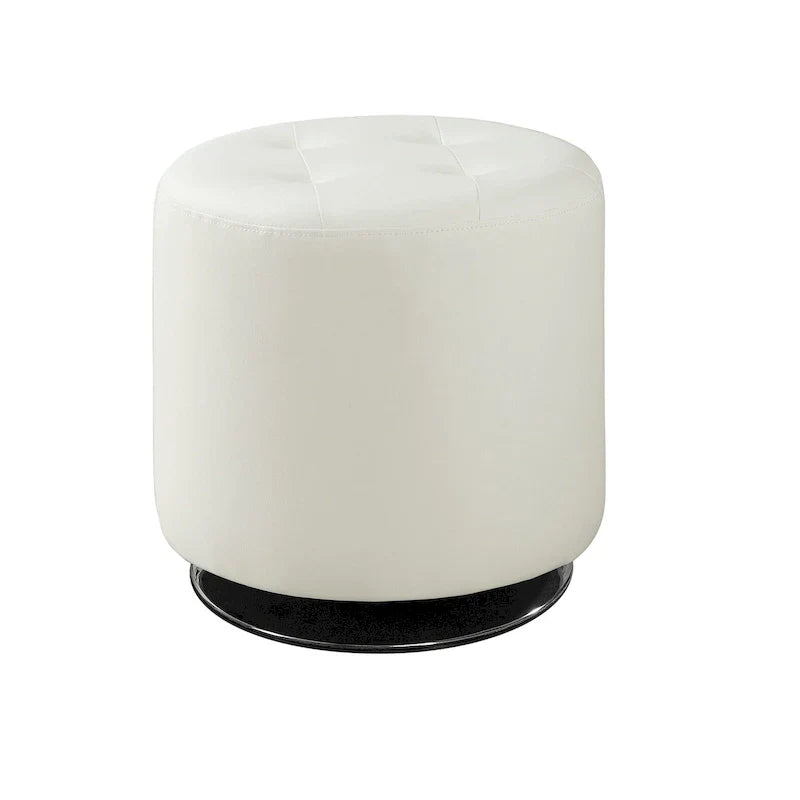 Pouf rond en similicuir