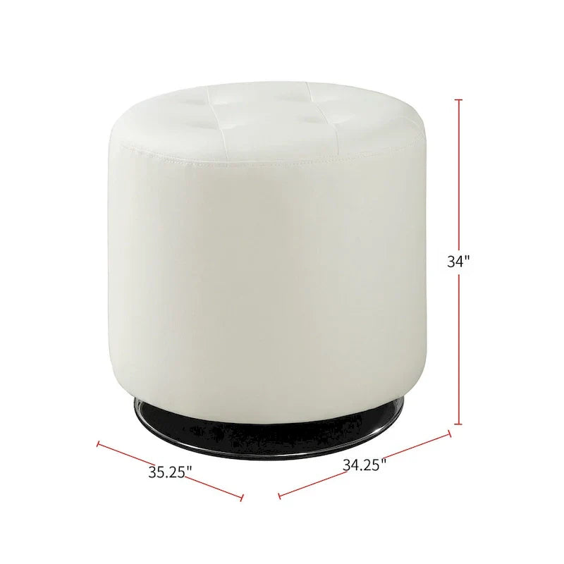 Pouf rond en similicuir