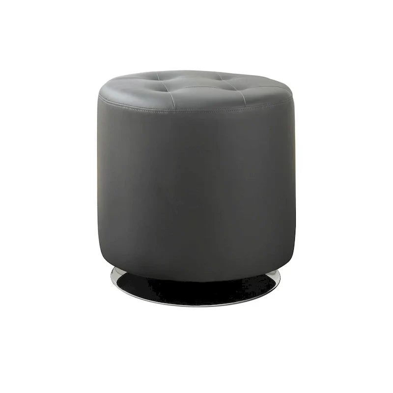 Pouf rond en similicuir