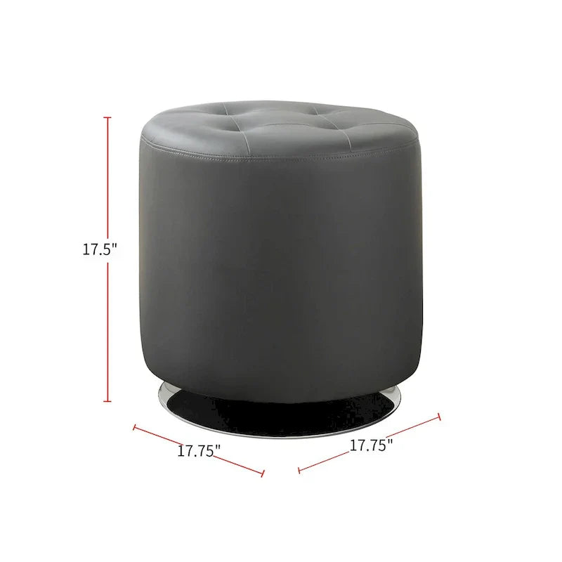Pouf rond en similicuir