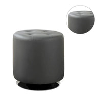 Pouf rond en similicuir