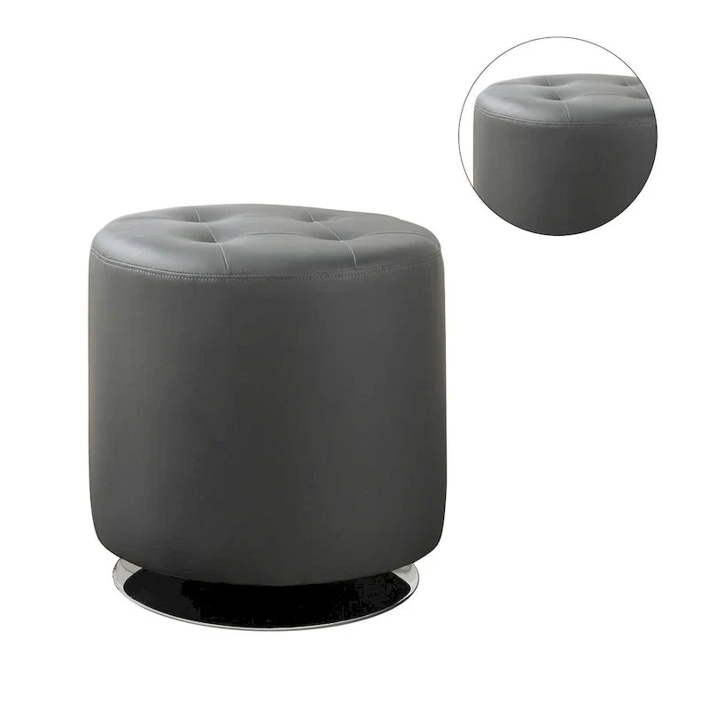 Pouf rond en similicuir