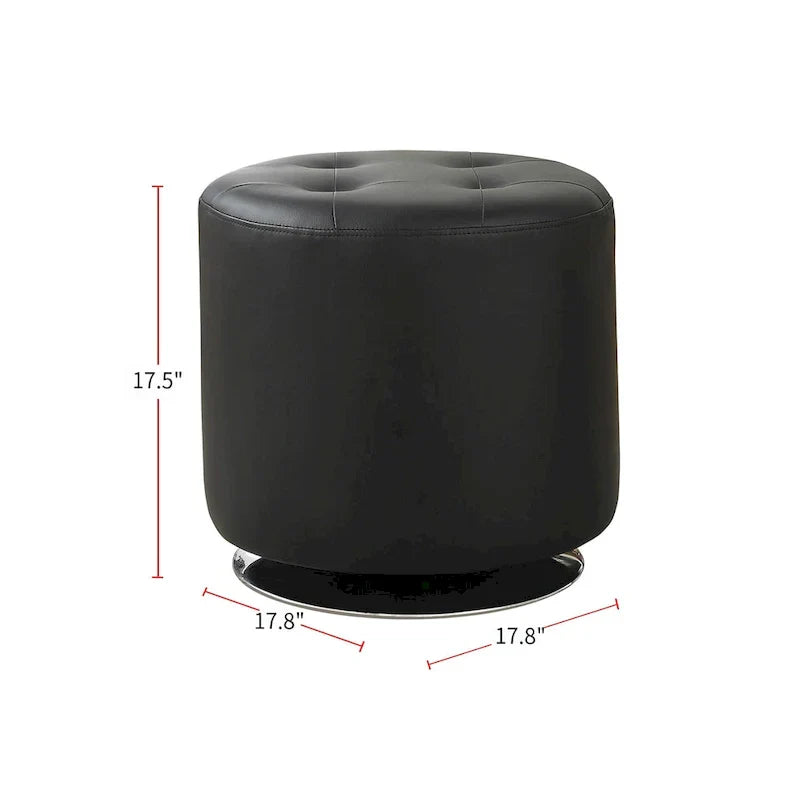Pouf rond en similicuir