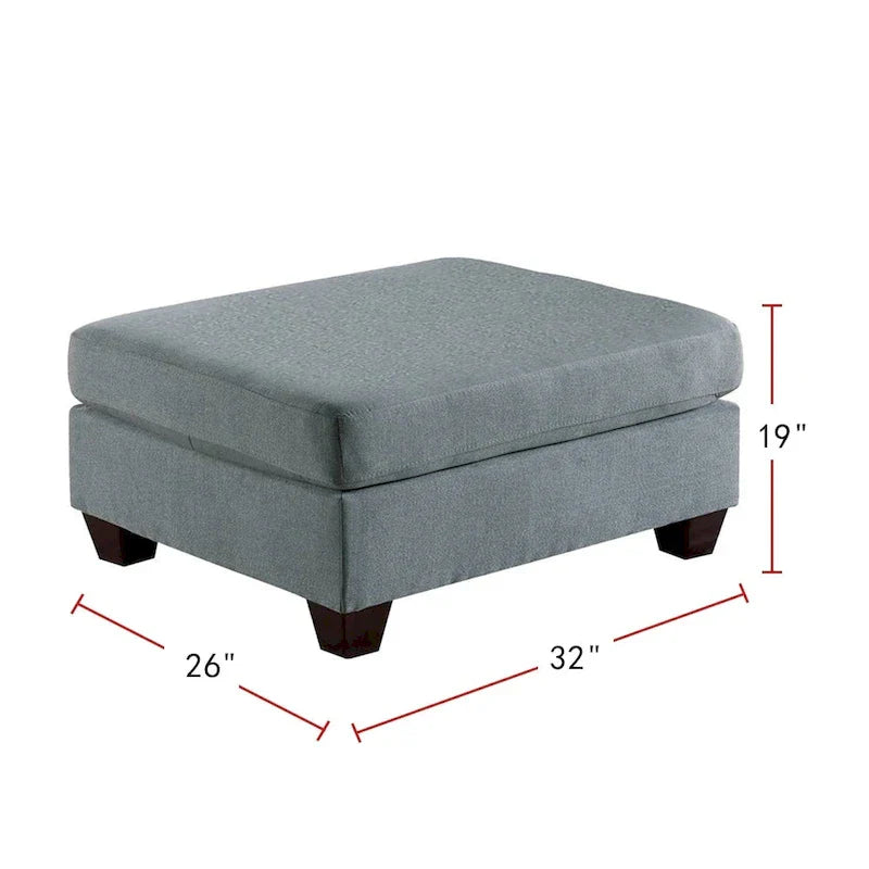 Pouf de cocktail tapissé de tissu effet lin
