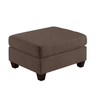 Pouf de cocktail tapissé de tissu effet lin