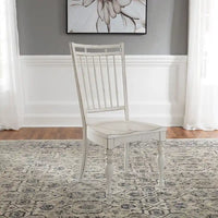 Chaise d'appoint à dossier à barreaux Magnolia Manor blanc antique écorce vieillie (lot de 2)