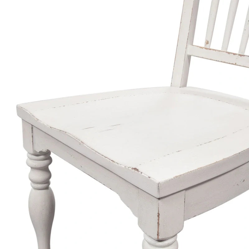 Chaise d'appoint à dossier à barreaux Magnolia Manor blanc antique écorce vieillie (lot de 2)