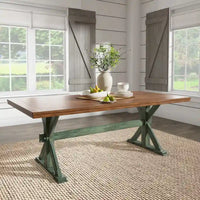 Table à manger Eleanor de 78 pouces en chêne avec piètement en X par iNSPIRE Q Classic