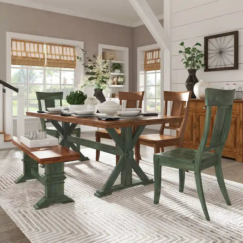 Table à manger Eleanor de 78 pouces en chêne avec piètement en X par iNSPIRE Q Classic