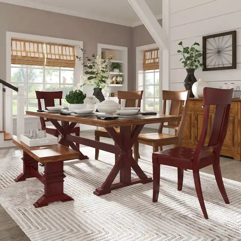 Table à manger Eleanor de 78 pouces en chêne avec piètement en X par iNSPIRE Q Classic