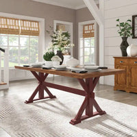 Table à manger Eleanor de 78 pouces en chêne avec piètement en X par iNSPIRE Q Classic
