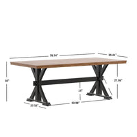 Table à manger Eleanor de 78 pouces en chêne avec piètement en X par iNSPIRE Q Classic