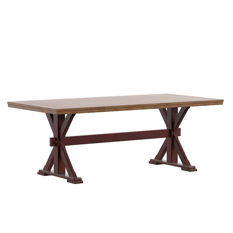 Table à manger Eleanor de 78 pouces en chêne avec piètement en X par iNSPIRE Q Classic
