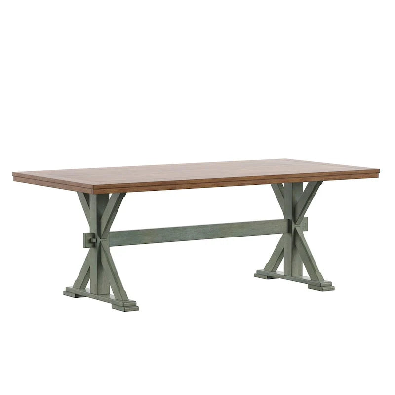 Table à manger Eleanor de 78 pouces en chêne avec piètement en X par iNSPIRE Q Classic