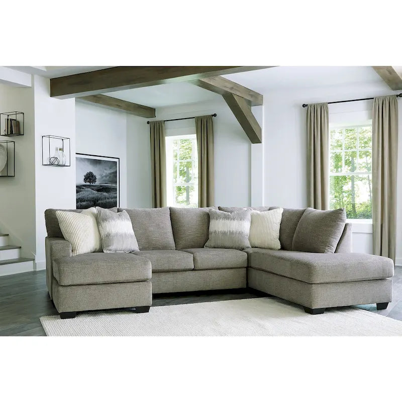 Canapé sectionnel 2 places avec méridienne Signature Design by Ashley Creswell, gris - 125L x 87P x 39H