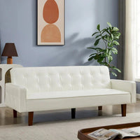 Canapé futon en PU pour salon, canapé-lit convertible en similicuir, capitonné, pour chambre à coucher