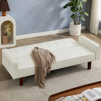 Canapé futon en PU pour salon, canapé-lit convertible en similicuir, capitonné, pour chambre à coucher