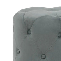 Adeco Pouf Rond en Velours Repose-Pieds de Coiffeuse Base Plaqué Or