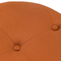 Adeco Pouf Rond en Velours Repose-Pieds de Coiffeuse Base Plaqué Or