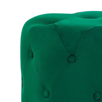 Adeco Pouf Rond en Velours Repose-Pieds de Coiffeuse Base Plaqué Or