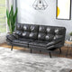 Canapé-lit futon, canapé pliable en mousse à mémoire de forme, causeuse convertible avec accoudoirs réglables pour petit espace